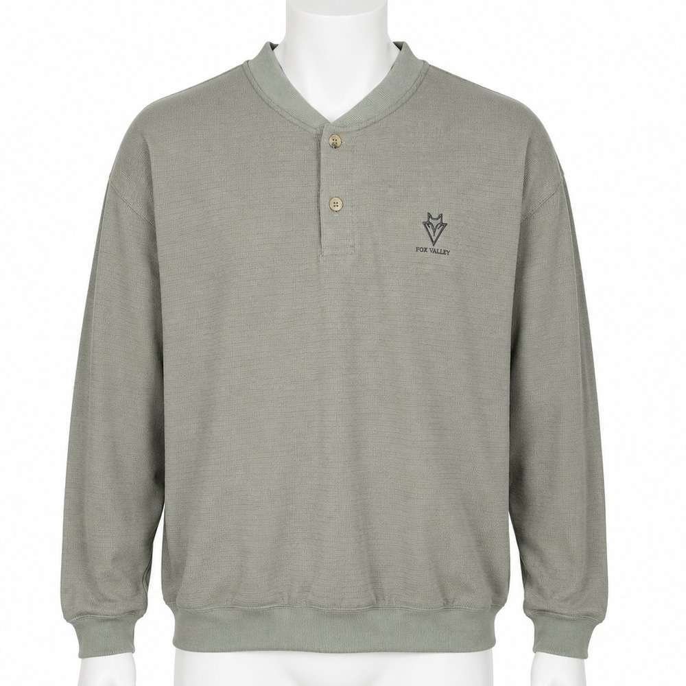 Ashworth Pullover Men Large Green Fox Valley Henley Minimalist Sportswear‎ Golf